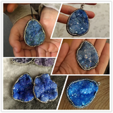 Quartz Crystal Stone Pendant Agates Druzy Pendulum Necklace Pendants Jewelry