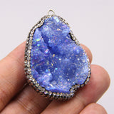 Quartz Crystal Stone Pendant Agates Druzy Pendulum Necklace Pendants Jewelry