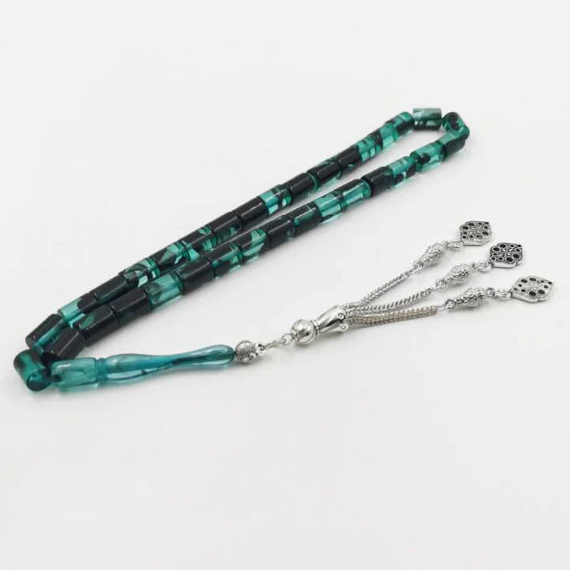 Resin Tasbih 33 Prayer Beads Islamic Rosary Arabic Bracelet with Tassel