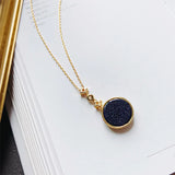 Sandstone Sun Moon Stars Sterling Silver Necklace