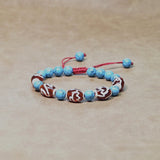 Turquoise Beads Red&White Tibet Louts DZI Bracelet