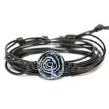 Vintage Ceramic Bead Charm Wrap Bracelet Boho Jewelry Drop