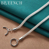 925 Silver 4mm Snake Chain Necklace OT Buckle Women Jewelry