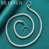 925 Silver 4mm Snake Chain Necklace OT Buckle Women Jewelry