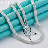925 Silver 4mm Snake Chain Necklace OT Buckle Women Jewelry