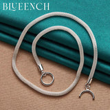 925 Silver 4mm Snake Chain Necklace OT Buckle Women Jewelry