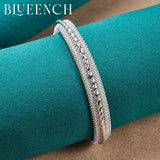 925 Silver 60mm Wide-Faced Mesh Bracelet for Women's Wedding Party