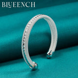 925 Silver 60mm Wide-Faced Mesh Bracelet for Women's Wedding Party