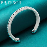 925 Silver 60mm Wide-Faced Mesh Bracelet for Women's Wedding Party