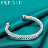 925 Silver 60mm Wide-Faced Mesh Bracelet for Women's Wedding Party