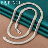 925 Silver 6mm Snake Bone Necklace Flat Chain