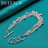 925 Silver Ball Beads Multilayer Chain Bracelet for Women