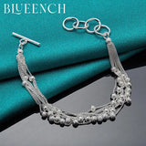 925 Silver Ball Beads Multilayer Chain Bracelet for Women