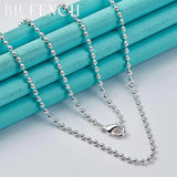 925 Silver Ball Beads Thin Chain Necklace for Women