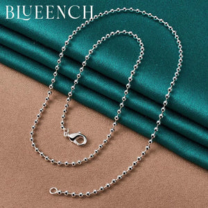 925 Silver Ball Beads Thin Chain Necklace for Women