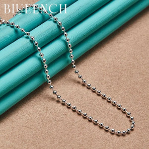 925 Silver Ball Beads Thin Chain Necklace for Women