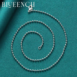 925 Silver Ball Beads Thin Chain Necklace for Women