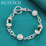 925 Silver Ball Hollowed Out Buckle Bracelet for Ladies