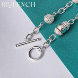 925 Silver Ball Hollowed Out Buckle Bracelet for Ladies
