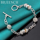 925 Silver Ball Hollowed Out Buckle Bracelet for Ladies