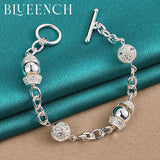925 Silver Ball Hollowed Out Buckle Bracelet for Ladies