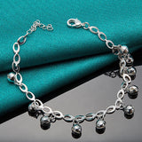 925 Silver Ball Pendant Bracelet for Ladies