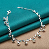 925 Silver Ball Pendant Bracelet for Ladies