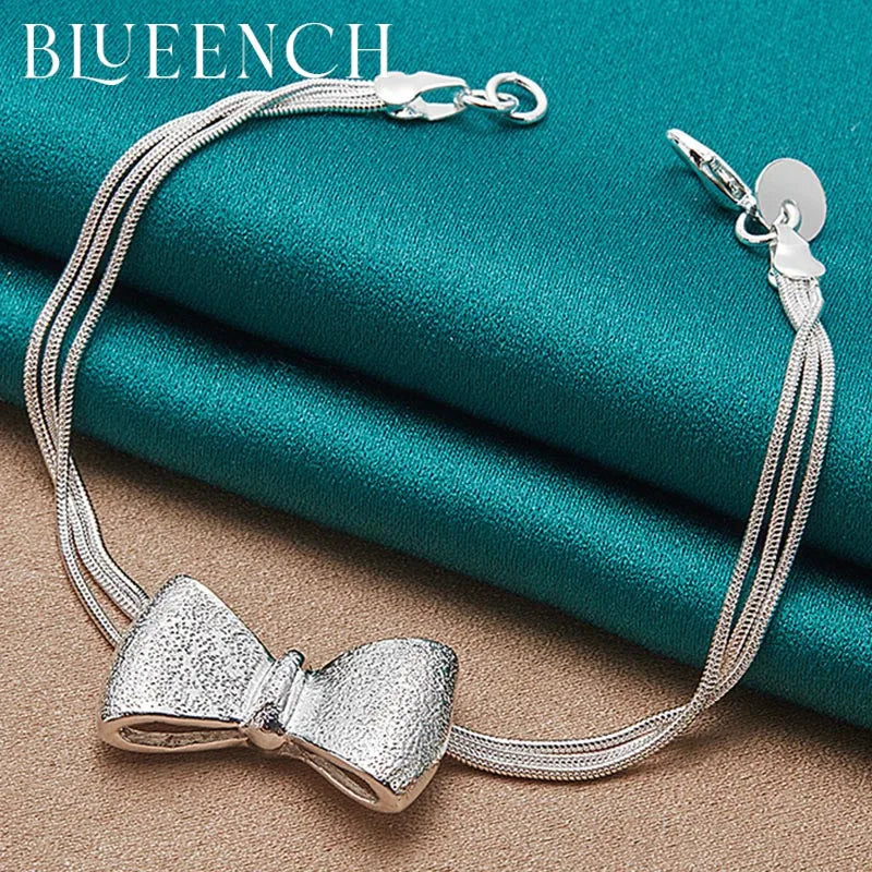 925 Silver Bow Bracelet for Women, Age Reduction Jewelry