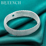 925 Silver Braid Mesh Bracelet Wedding Party Charm Jewelry