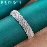 925 Silver Braid Mesh Bracelet Wedding Party Charm Jewelry