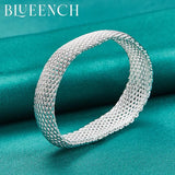 925 Silver Braid Mesh Bracelet Wedding Party Charm Jewelry