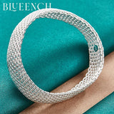 925 Silver Braid Mesh Bracelet Wedding Party Charm Jewelry