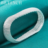 925 Silver Braid Mesh Bracelet Wedding Party Charm Jewelry