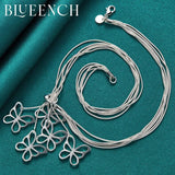 925 Silver Butterfly Cutout Necklace Women Glamour Jewelry