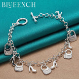 925 Silver Butterfly Bag Pendant Bracelet Wedding Jewelry