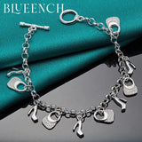 925 Silver Butterfly Bag Pendant Bracelet Wedding Jewelry