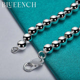 925 Silver Round Bead Bracelet Men's and Women's Charm Jewelry