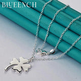 925 Silver Clover Pendant Necklace for Women Wedding Jewelry