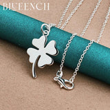 925 Silver Clover Pendant Necklace for Women Wedding Jewelry