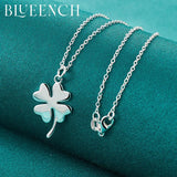 925 Silver Clover Pendant Necklace for Women Wedding Jewelry