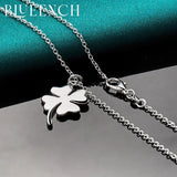 925 Silver Clover Pendant Necklace for Women Wedding Jewelry