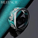 925 Silver Clover Zircon Ring for Women's Wedding Party