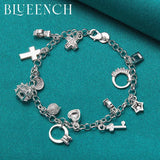925 Silver Cross Ring Pendant Bracelet Wedding Jewelry