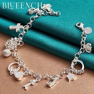 925 Silver Cross Ring Pendant Bracelet Wedding Jewelry