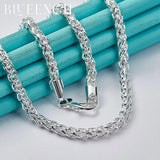925 Sterling Silver Cuban Chain Twist Necklace