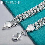 925 Silver Cuban Bracelet for Men Women Hip Hop Punk Jewelry
