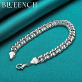 925 Silver Cuban Bracelet for Men Women Hip Hop Punk Jewelry