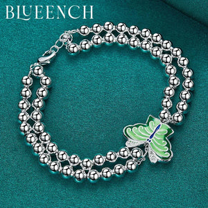 925 Silver Butterfly Bracelet Women
