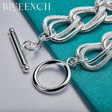 925 Silver Double Link OT Buckle Bracelet Women Jewelry
