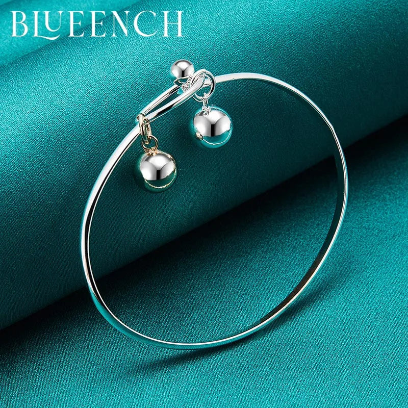 925 Silver Double Ring Bell Bracelet for Ladies' Parties